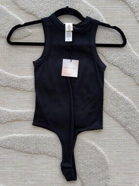 Happily Grey Black Thong Bodysuit